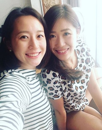 Yuka Mabuchi with her sister