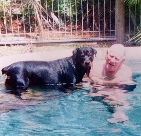 Alanah Pearce's grandfather and pet dog