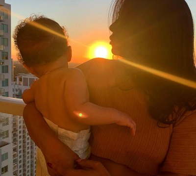DJ Scheme lover Alexa Plottin with their baby