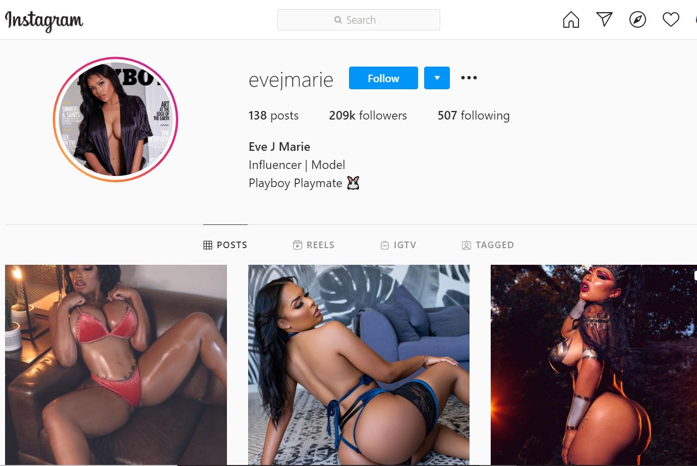 Eve J. Marie: Wiki, Age, Boyfriend, Height, Family, Biography & More 9 Eve J. Marie Instagram account