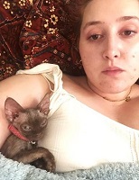 Honey Ross with her pet
