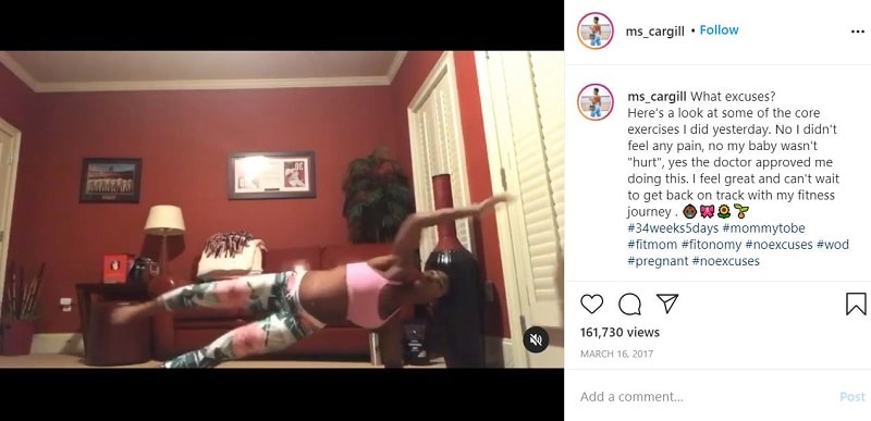 Jade Cargill Height, Weight, Age, Boyfriend, Family, Biography & More 18 Jade Cargill doing core exercises while being 34 weeks pregnant