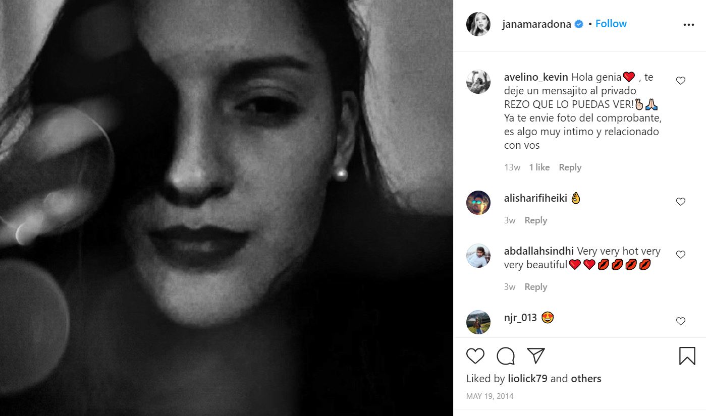 Jana Maradona: Wiki, Age, Boyfriend, Height, Family, Biography & More 8 Jana Maradona Instagram debut post