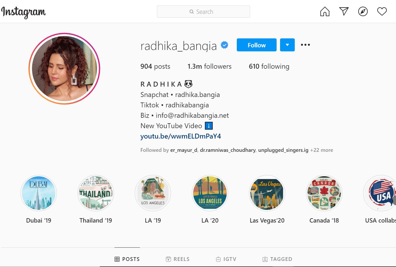 Radhika Bangia Wiki, Age, Boyfriend, Height, Family, Biography & More 13 Radhika Bangia Instagram account