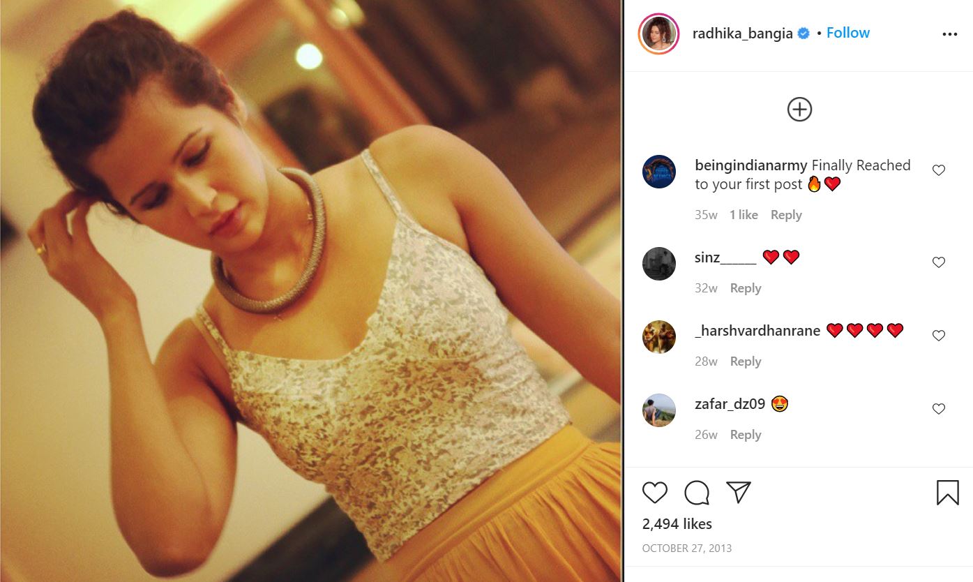 Radhika Bangia Wiki, Age, Boyfriend, Height, Family, Biography & More 14 Radhika Bangia Instagram debut post