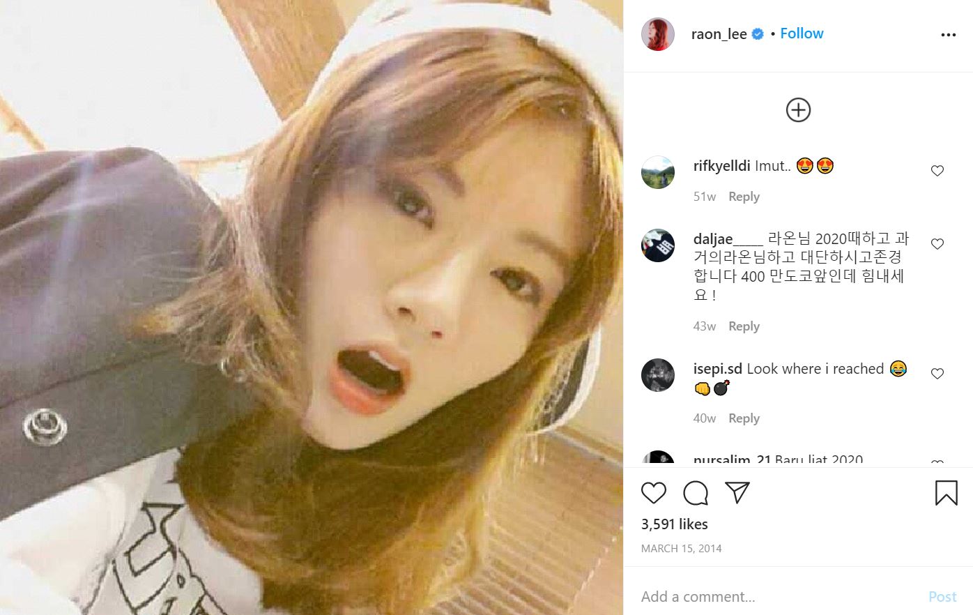 Raon Lee Wiki, Age, Height, Weight, Boyfriend, Biography & More 12 Raon Lee Instagram debut post