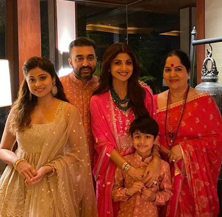 Shilpa Shetty with her family