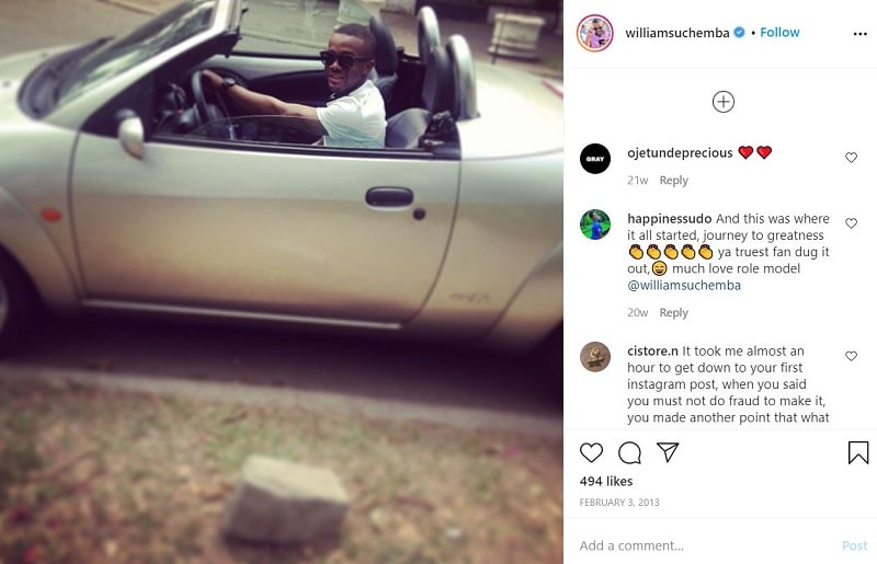 Williams Uchemba: Wiki, Age, Wife, Net worth, Family, Biography & More 25 Williams Uchemba first Instagram post