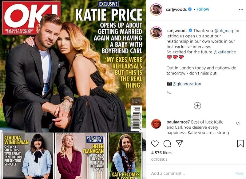 Carl Woods: Wiki, Age, Girlfriend, Height, Family, Biography & More 20 Carl Woods and Katie Price featured on the cover of OK Magazine