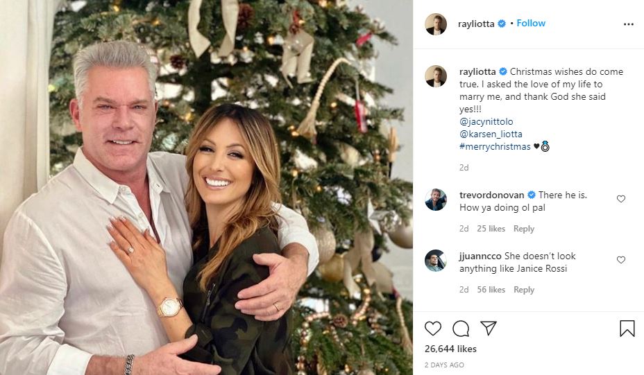 Jacy Nittolo Wiki, Age, Husband, Net worth, Family, Biography & More 2 Ray Liotta revealed his engagement with his lover Jacy Nittolo