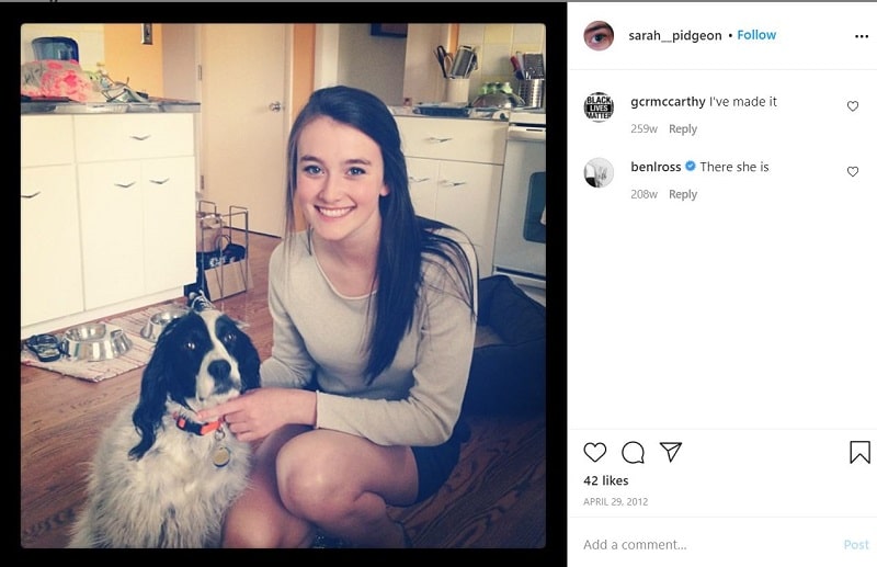 Sarah Pidgeon's first Instagram Post