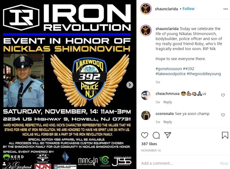 Shaun Clarida Height, Weight, Age, Wife, Family, Biography & More 24 Shaun Clarida paid tribute to Nikalas Shimonovich on his Instagram account