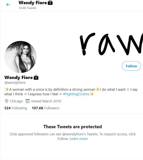 Wendy Fiore Wiki, Height, Age, Husband, Family, Biography & More 9 Wendy Fiore has more than 110 K followers on Twitter as of December 2020