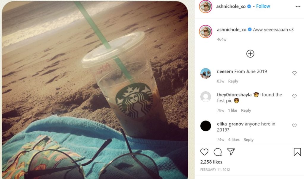 Ashley Nichole Instagram debut post