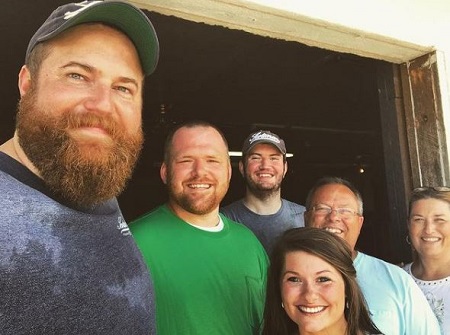 Ben Napier: Wiki, Biography, Age, Net worth, Wife, Children, Family, Height, Weight & More 12 Ben Napier talking selfie with the wood workings' crew