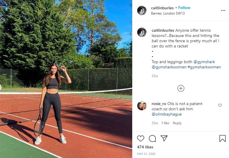 Caitlin Burles loves to play tennis