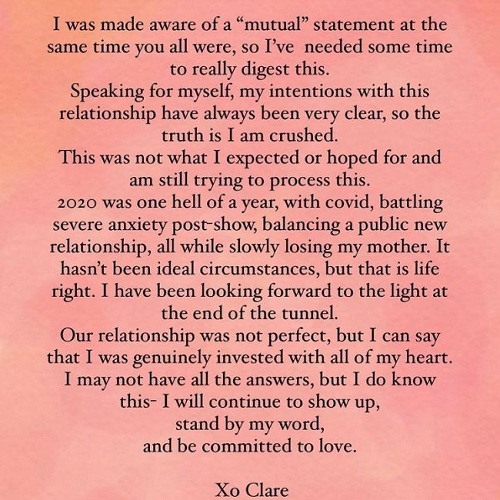Clare Crawley's Side of the story