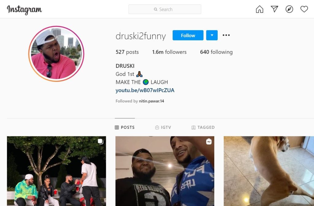 Druski2funny: Wiki, Age, Height, Net worth, Girlfriend, Family, Biography & More 8 Druski2funny Instagram account