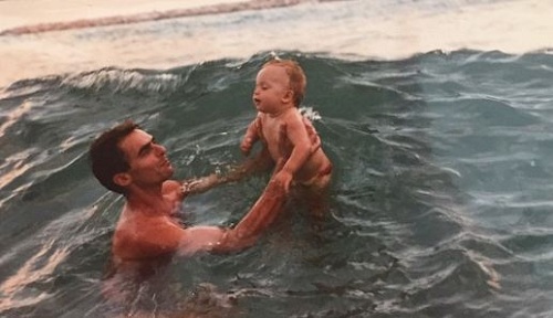 Eleonora Srugo with her father as a Baby