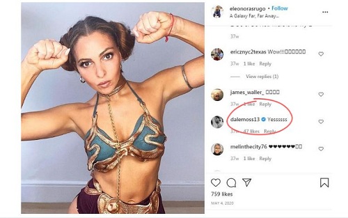 Eleonora Srugo's IG post on which Dale Moss commented