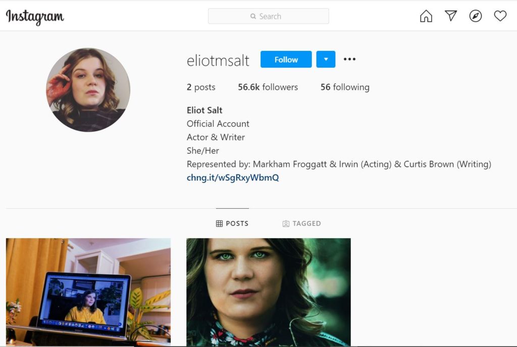 Eliot Salt Height, Age, Boyfriend, Net worth, Family, Biography & More 8 Eliot Salt Instagram account