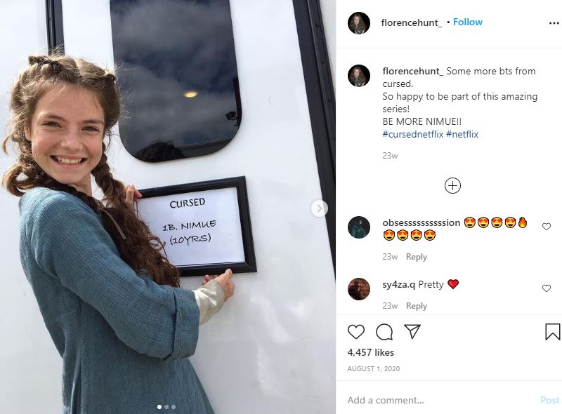 Florence Hunt Wiki, Height, Age, Net worth, Family, Biography & More 11 Florence Hunt played the character of Nimue in Cursed