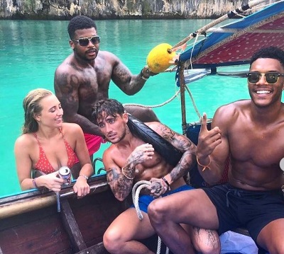 Georgia Harrison with the cast of Challenge season