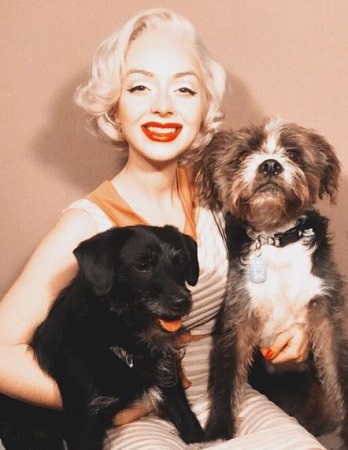 Jasmine Chiswell with her pet dogs
