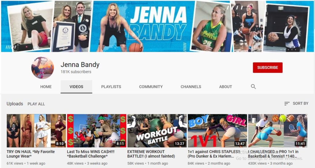Jenna Bandy's Youtube channel