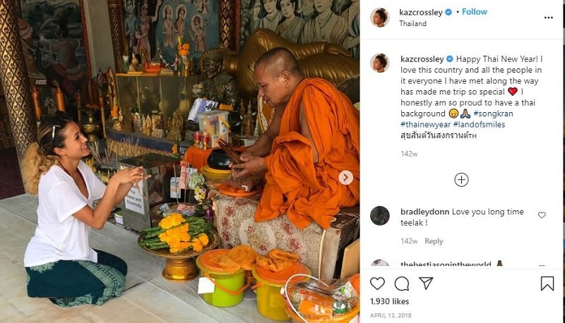 Kaz Crossley Wiki, Height, Age, Boyfriend, Net worth, Biography & More 7 Kaz Crossley Thai background