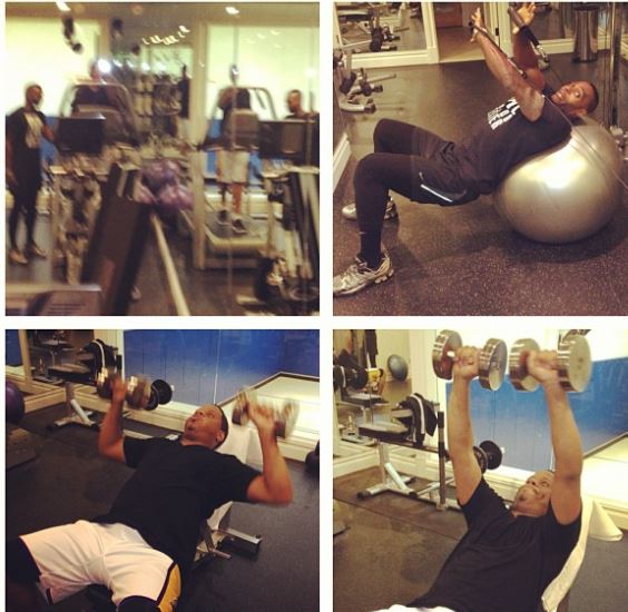 Kendu spends time in the gym
