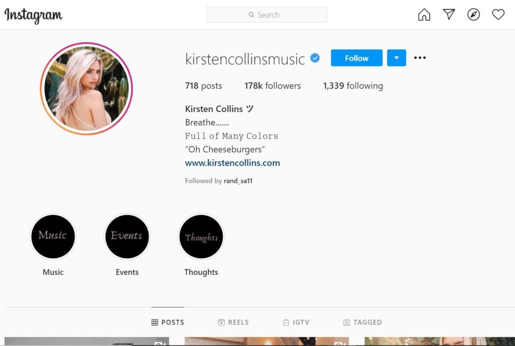 Kirsten Collins Age, Height, Boyfriend, Net worth, Family, Biography & More 13 Kirsten Collins Instagram account