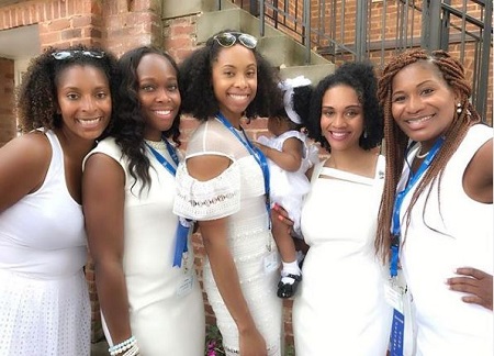 Ouleye Ndoye with her college friends
