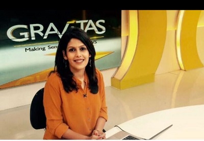 Palki Sharma Upadhyay hosting the show Gravitas