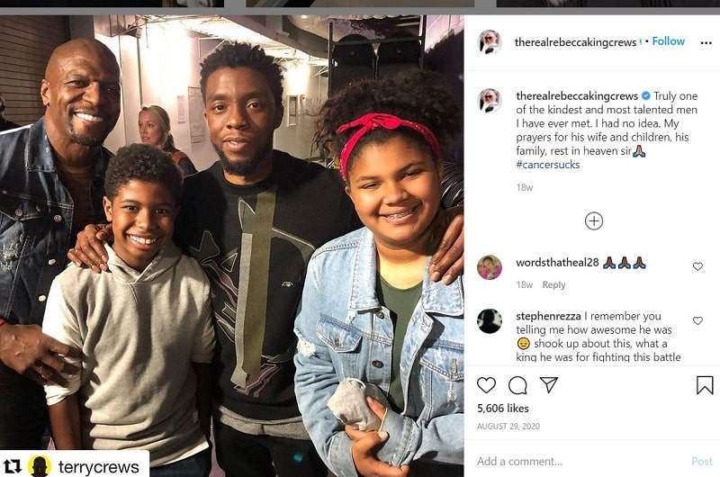 Rebecca King-Crews paid tribute to Chadwick Boseman