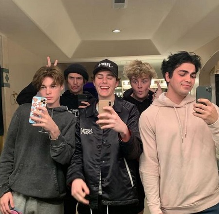 Ryland Storms with his TikTok group