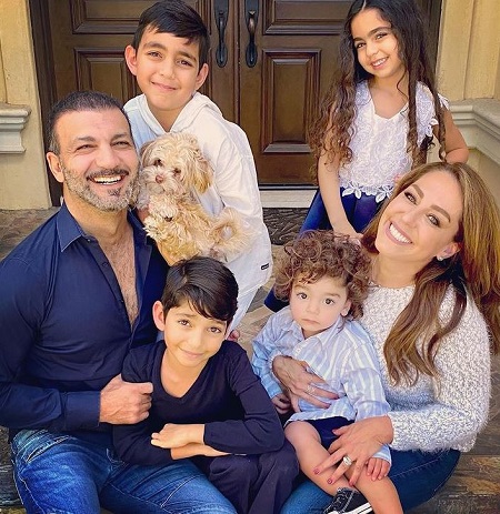 Shally Zomorodi with her partner and kids