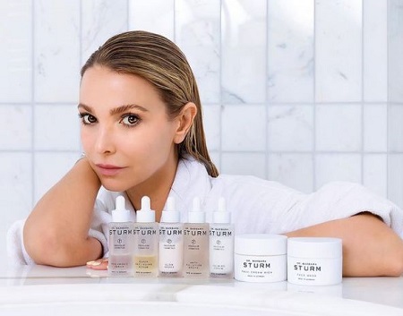 Sophie Hermann promoting skincare beauty products