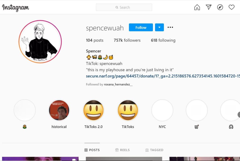 Spencewuah Instagram account