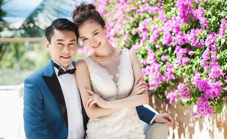 Wenwen Han with her husband Ken Chu