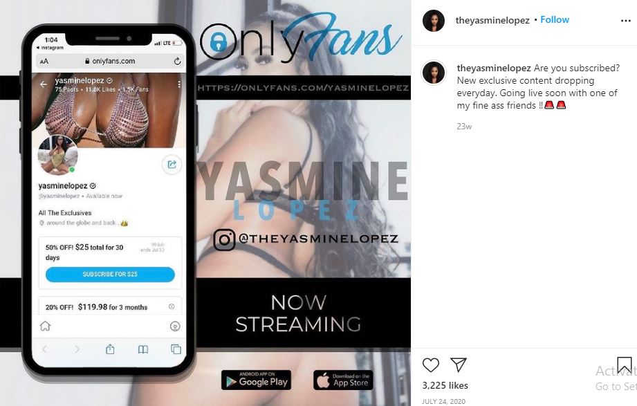 Yasmine Lopez: Wiki, Height, Age, Boyfriend, Net worth, biography & More 13 Yasmine Lopez's Only Fans account