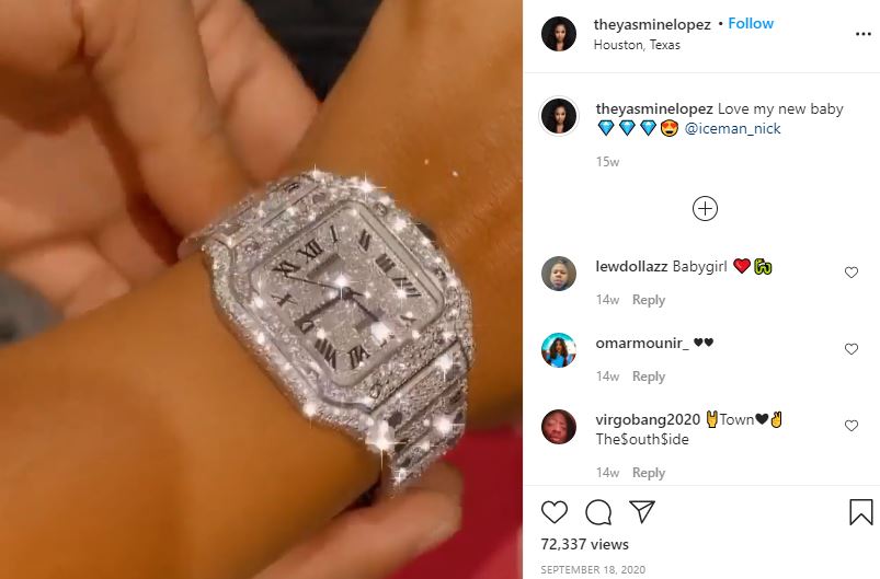 Yasmine Lopez: Wiki, Height, Age, Boyfriend, Net worth, biography & More 14 Yasmine Lopez's diamond watch
