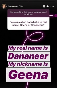 Dananeer Mobeen Wiki, Height, Age, Boyfriend, Family, Biography & More 5 Dananeer Mobeen nickname - Geena