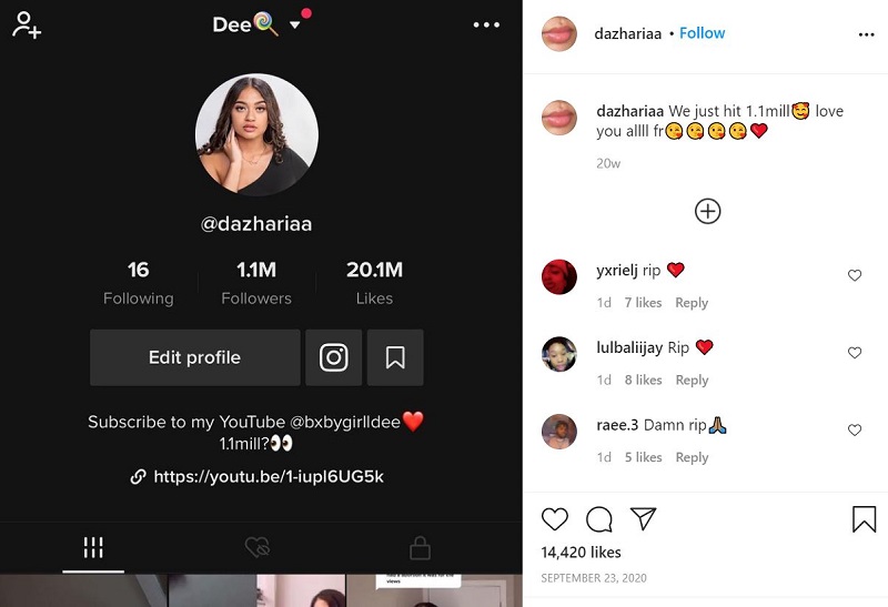 Dazhariaa Shaffer (Bxbygirlldee TikTok) Wiki, Age, Boyfriend, Death, Family, Biography & More 12 Dazhariaa Shaffer shared screenshot of her TikTok account