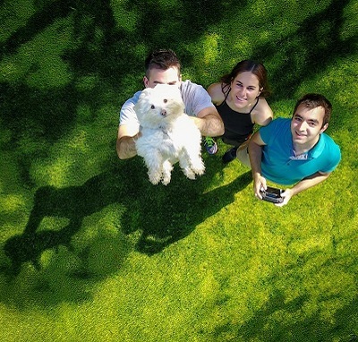 Eric Rosen with his relatives Brett Lake and Carley Lake