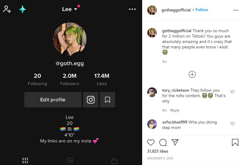 Goth Egg (Tiktok Star) Wiki, Age, Height, Boyfriend, Net worth, Biography & More 9 Goth Egg's TikTok profile crossed 2 million followers