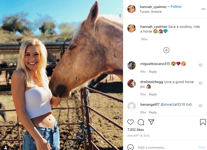Hannah Palmer loves horse riding