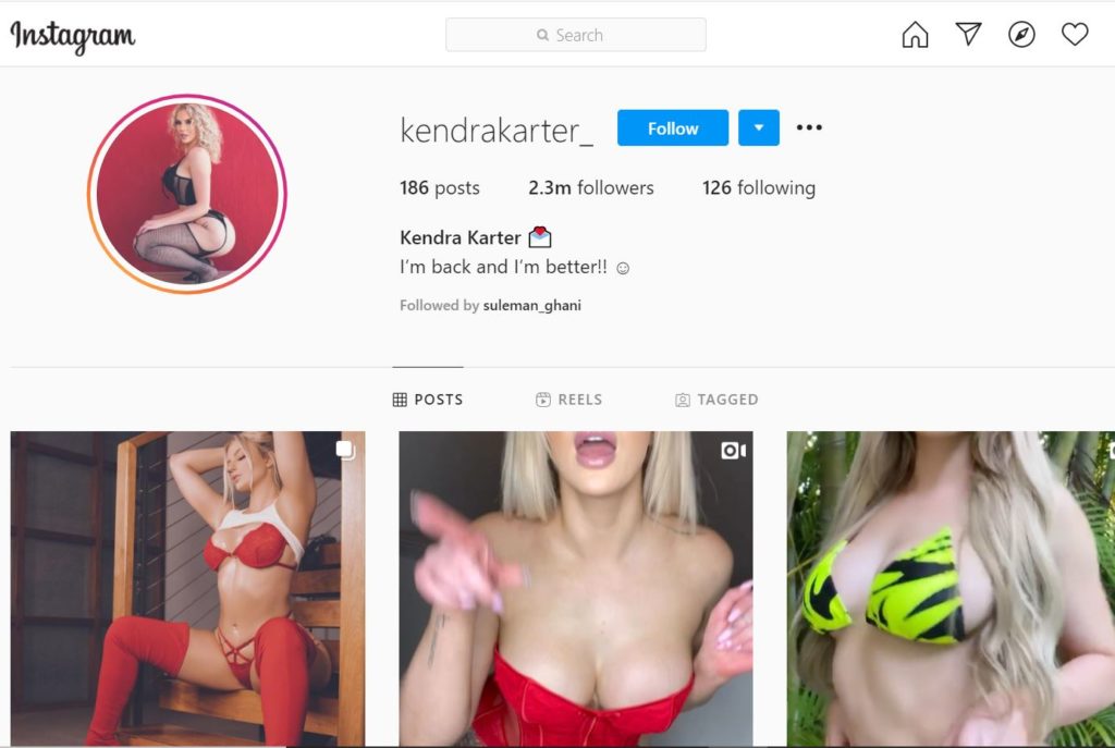 Kendra Karter Wiki, Height, Age, Boyfriend, Net worth, Biography & More 14 Kendra Karter Instagram account