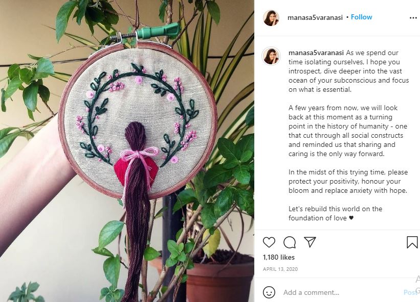 Manasa Varanasi: Wiki, Age, Height, Boyfriend, Family, Net worth, Biography & More 28 Manasa Varanasi learned embroidery during lockdown