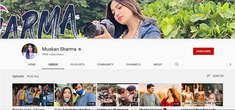 Muskan Sharma Wiki, Height, Age, Boyfriend, Family, Biography & More 13 Muskan Sharma's YouTube account